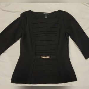 WHBM Ponte Knit Peplum Blouse